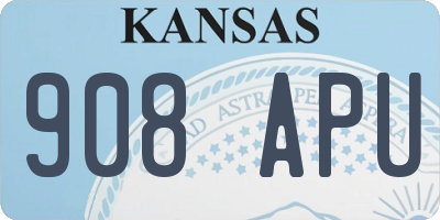 KS license plate 908APU
