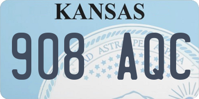 KS license plate 908AQC
