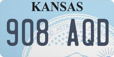 KS license plate 908AQD