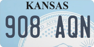 KS license plate 908AQN