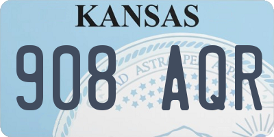 KS license plate 908AQR