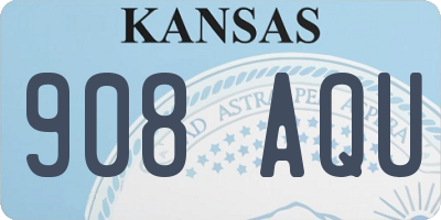 KS license plate 908AQU