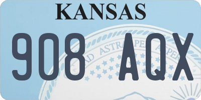 KS license plate 908AQX