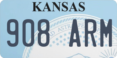 KS license plate 908ARM