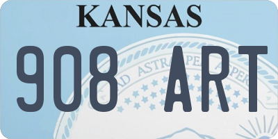 KS license plate 908ART
