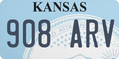 KS license plate 908ARV