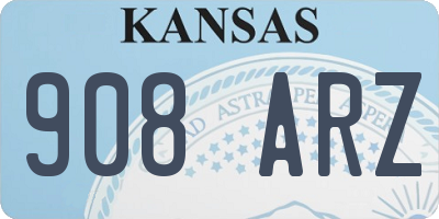 KS license plate 908ARZ