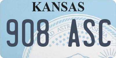 KS license plate 908ASC