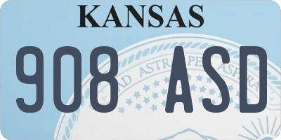 KS license plate 908ASD