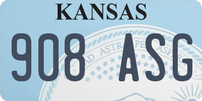 KS license plate 908ASG