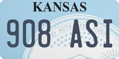 KS license plate 908ASI