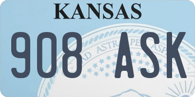 KS license plate 908ASK