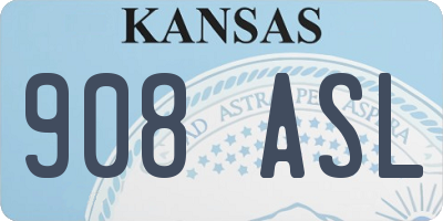 KS license plate 908ASL