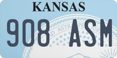 KS license plate 908ASM