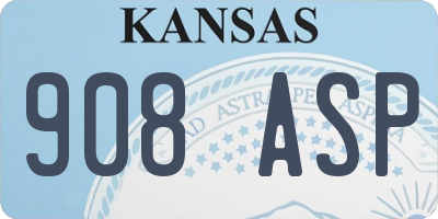 KS license plate 908ASP