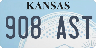 KS license plate 908AST