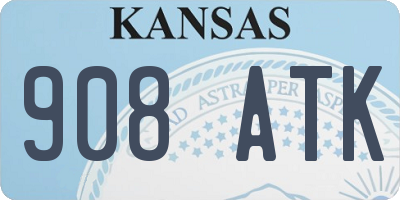 KS license plate 908ATK