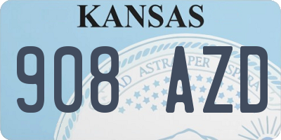 KS license plate 908AZD