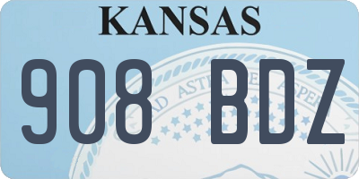 KS license plate 908BDZ