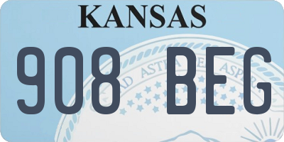KS license plate 908BEG