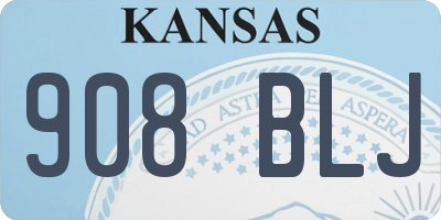 KS license plate 908BLJ