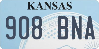 KS license plate 908BNA