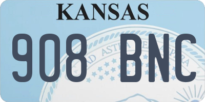 KS license plate 908BNC
