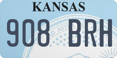 KS license plate 908BRH