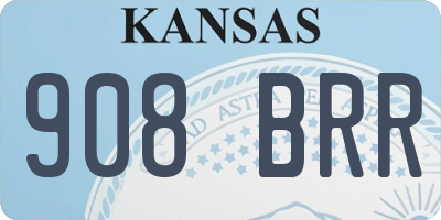 KS license plate 908BRR