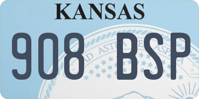KS license plate 908BSP