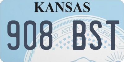 KS license plate 908BST