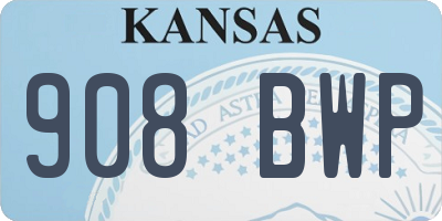 KS license plate 908BWP