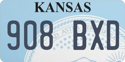 KS license plate 908BXD