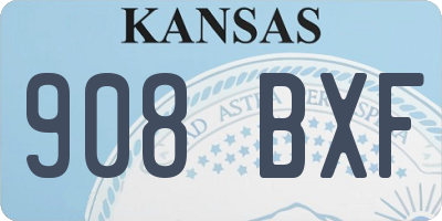 KS license plate 908BXF