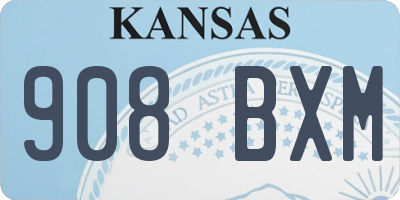 KS license plate 908BXM