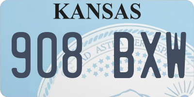 KS license plate 908BXW