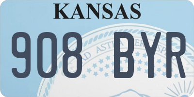 KS license plate 908BYR