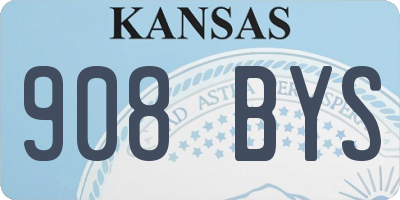 KS license plate 908BYS