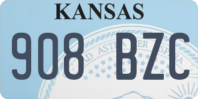KS license plate 908BZC