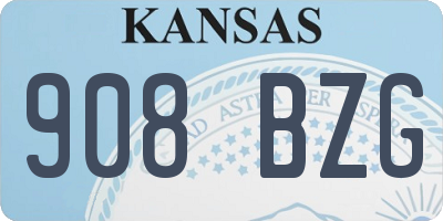 KS license plate 908BZG