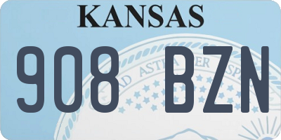 KS license plate 908BZN