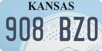 KS license plate 908BZO