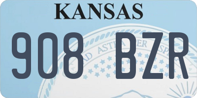 KS license plate 908BZR