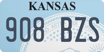 KS license plate 908BZS