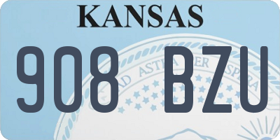 KS license plate 908BZU