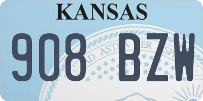 KS license plate 908BZW