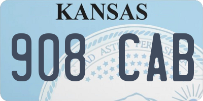 KS license plate 908CAB