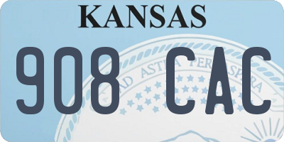 KS license plate 908CAC