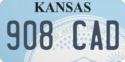 KS license plate 908CAD