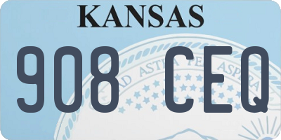 KS license plate 908CEQ